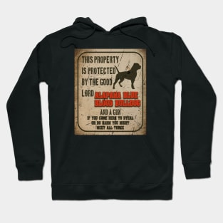 Alapaha blue blood bulldog Silhouette Vintage Humorous Guard Dog Warning Hoodie